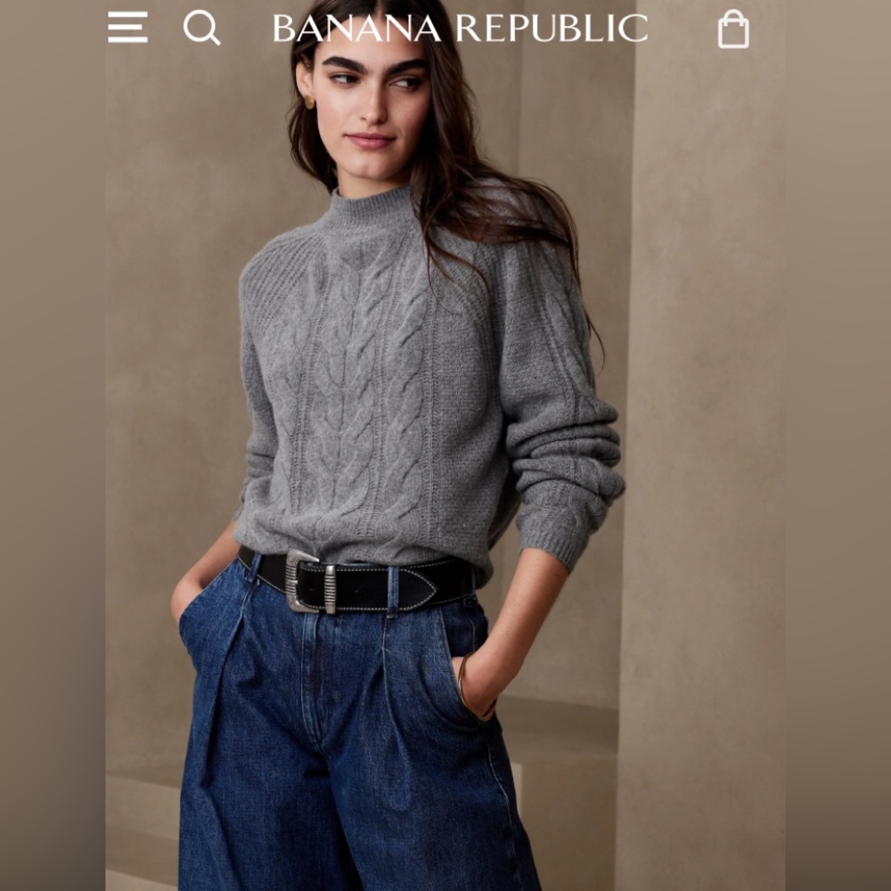 Pura Merino blend sweater/ heather grey/M